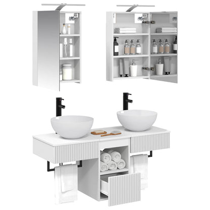 vidaXL Bathroom Cabinet Set 5 pcs White 40 x 10.5 x 60.5 cm