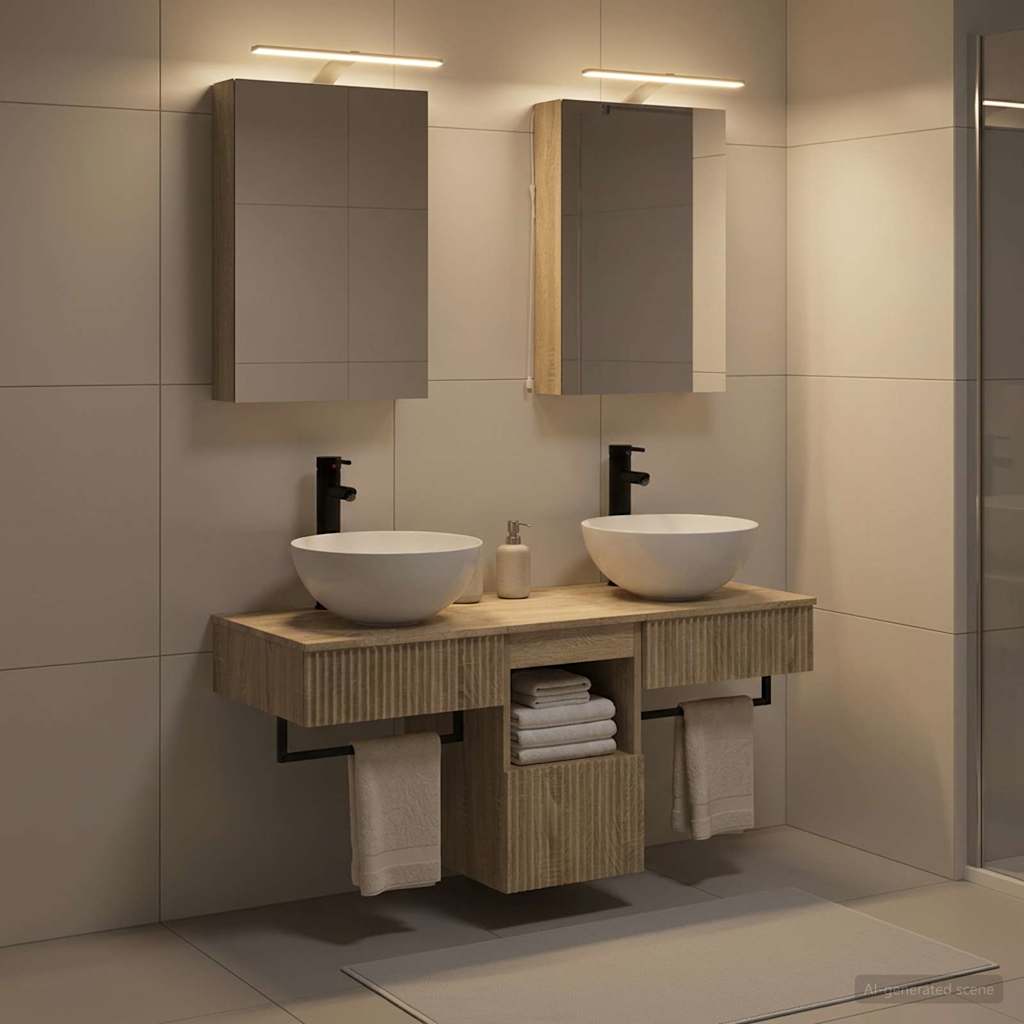vidaXL Bathroom Cabinet Set 5 pcs Sonoma Oak Engineered Wood