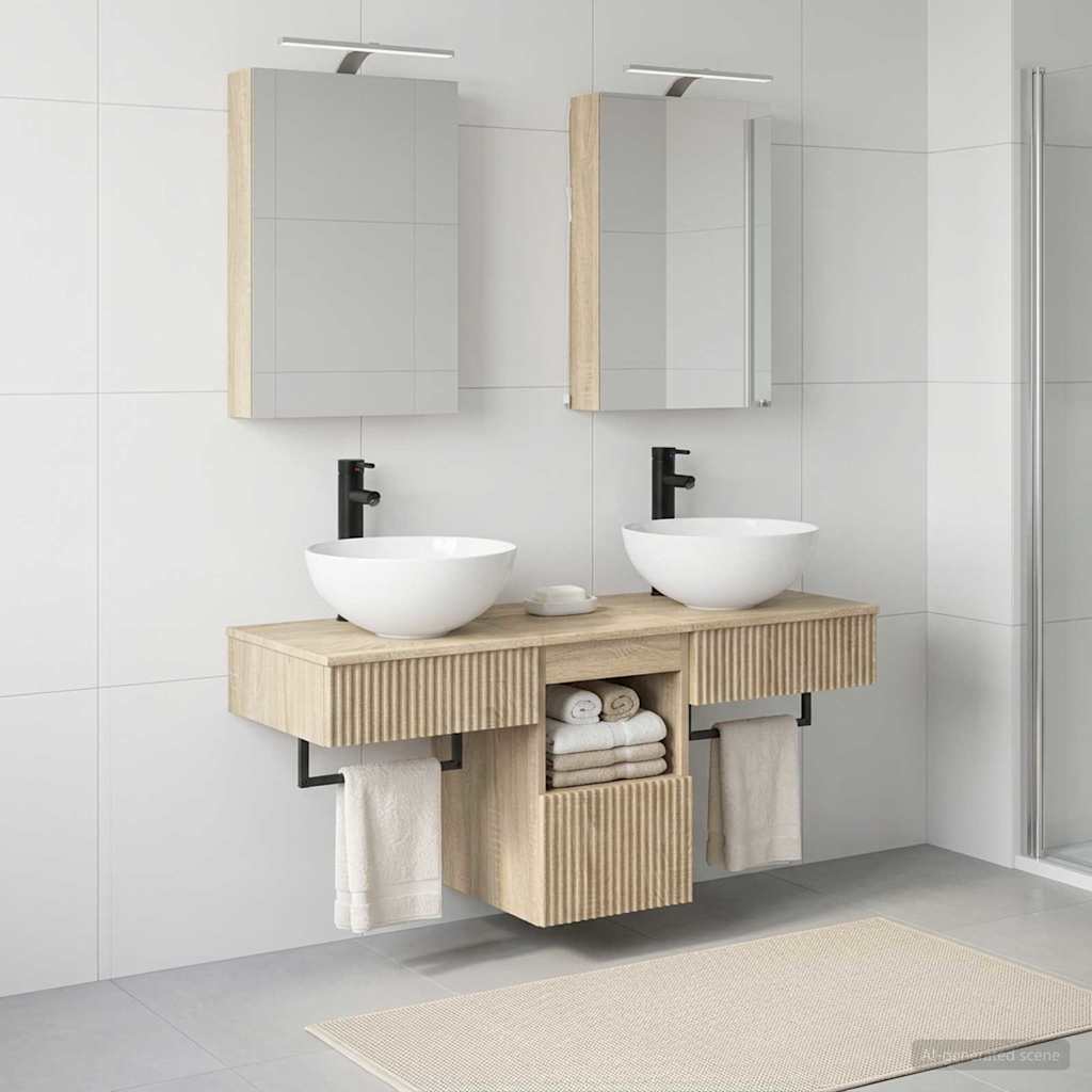 vidaXL Bathroom Cabinet Set 5 pcs Sonoma Oak Engineered Wood
