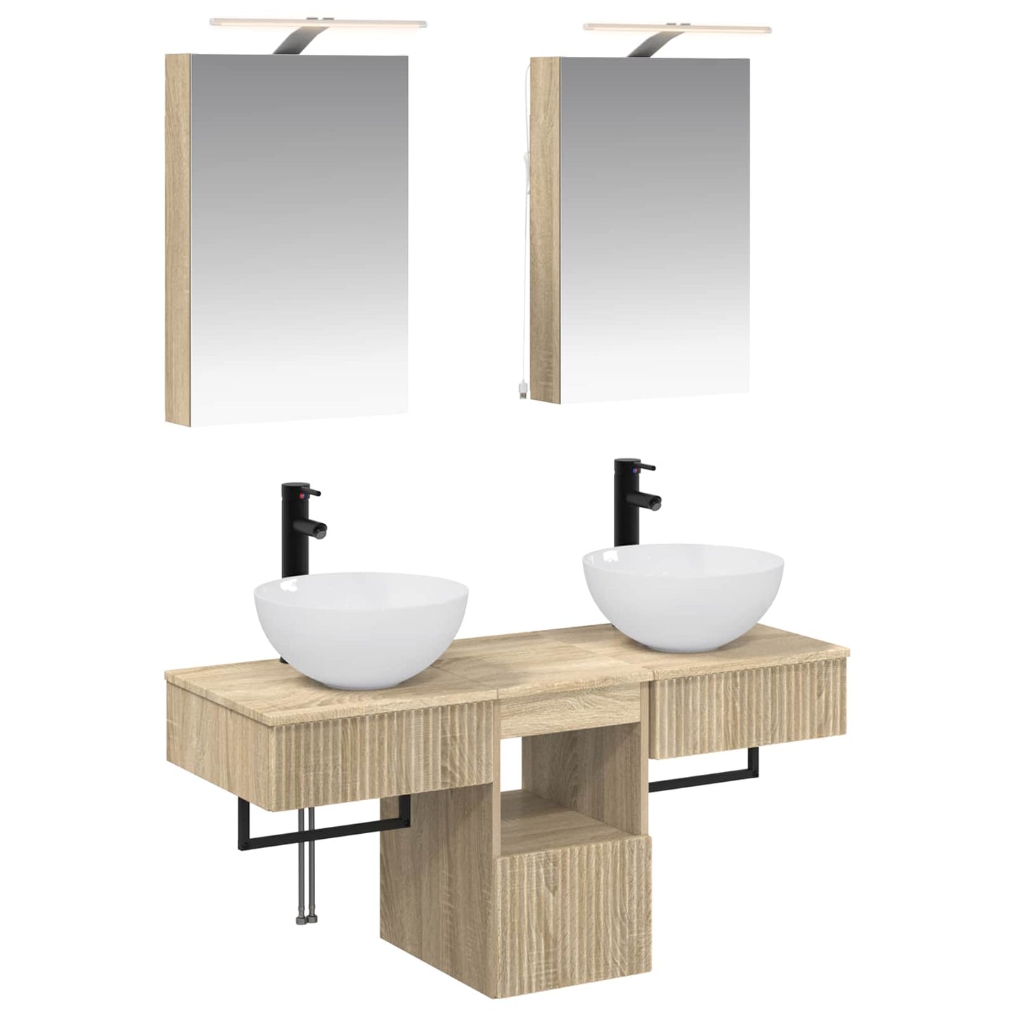 vidaXL Bathroom Cabinet Set 5 pcs Sonoma Oak 40 x 10.5 x 60.5 cm