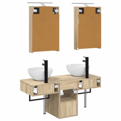 vidaXL Bathroom Cabinet Set 5 pcs Sonoma Oak 40 x 10.5 x 60.5 cm