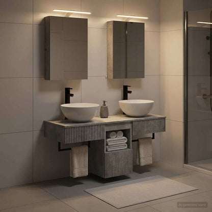 vidaXL Bathroom Cabinet Set 5 pcs Concrete Grey Engineered Wood