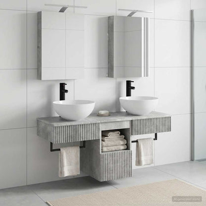 vidaXL Bathroom Cabinet Set 5 pcs Concrete Grey Engineered Wood