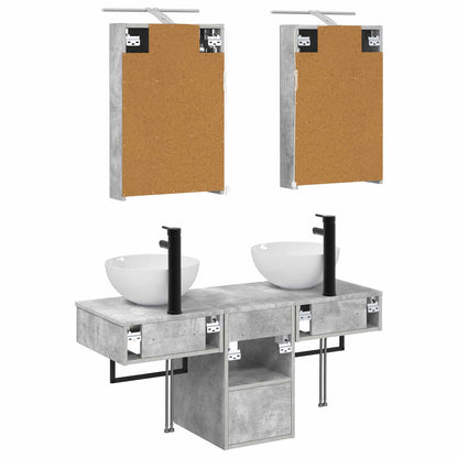 vidaXL Bathroom Cabinet Set 5 pcs Concrete Grey 40 x 10.5 x 60.5 cm