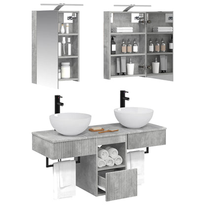 vidaXL Bathroom Cabinet Set 5 pcs Concrete Grey 40 x 10.5 x 60.5 cm