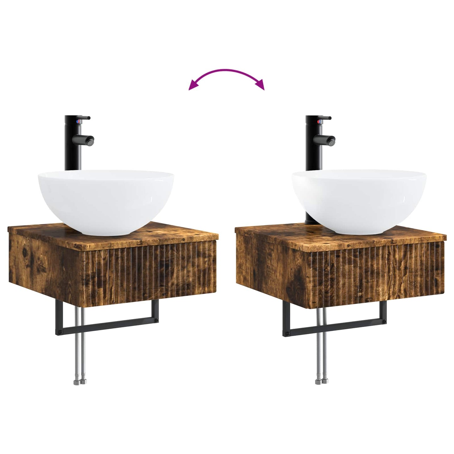 vidaXL Bathroom Cabinet Set 5 pcs Smoked Oak 40 x 10.5 x 60.5 cm