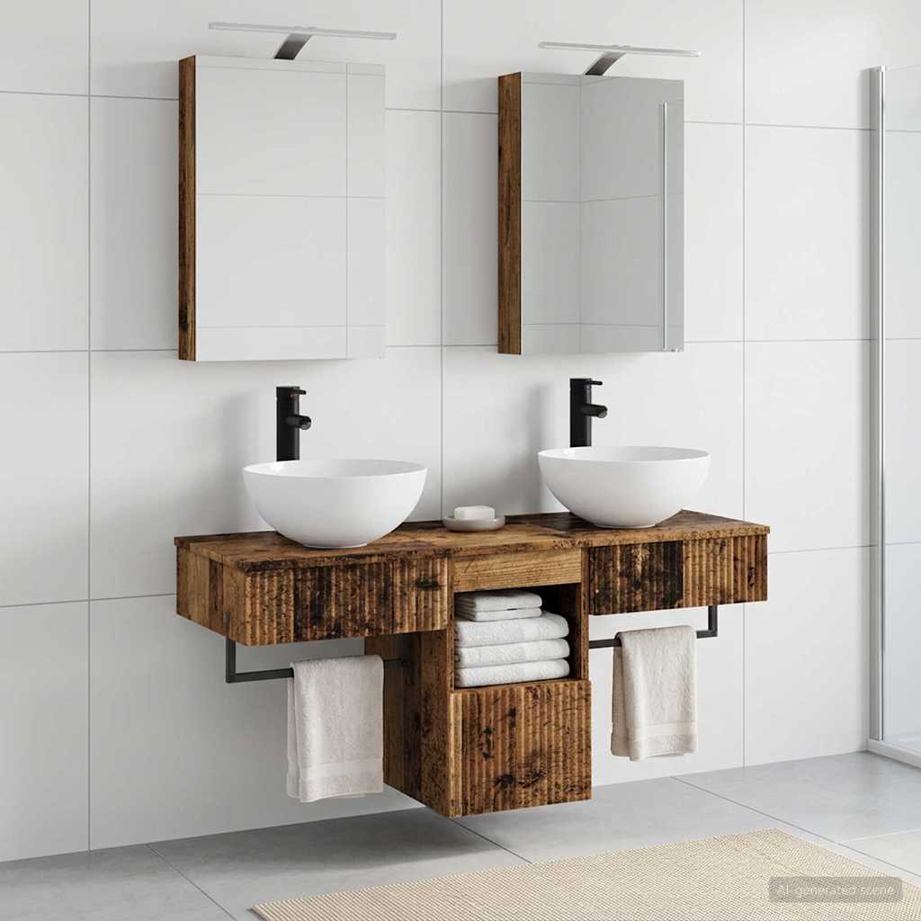vidaXL Bathroom Cabinet Set 5 pcs Old Wood Engineered Wood