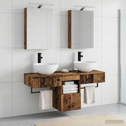 vidaXL Bathroom Cabinet Set 5 pcs Old Wood Engineered Wood