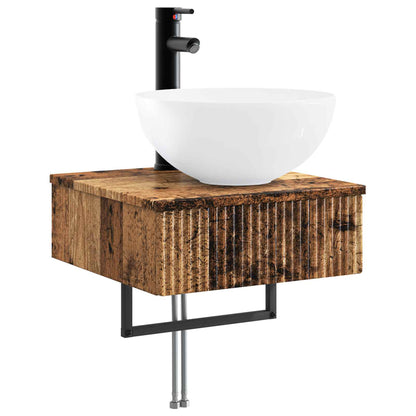 vidaXL Bathroom Cabinet Set 5 pcs Old Wood 40 x 10.5 x 60.5 cm