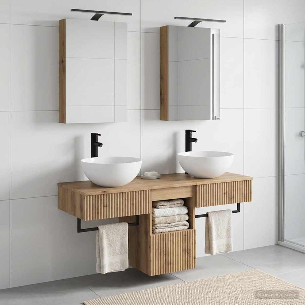 vidaXL Bathroom Cabinet Set 5 pcs Artisan Oak Engineered Wood