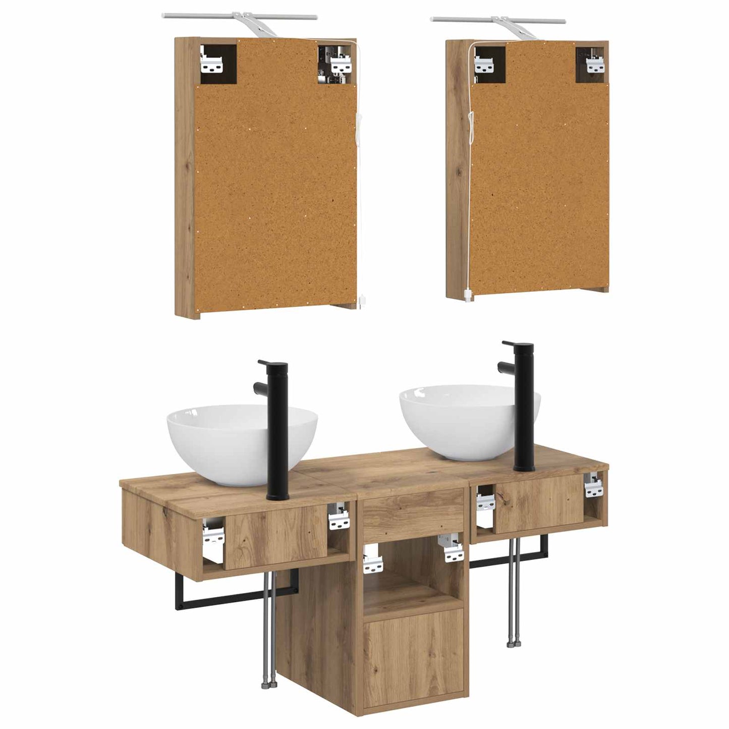 vidaXL Bathroom Cabinet Set 5 pcs Artisan Oak 40 x 10.5 x 60.5 cm