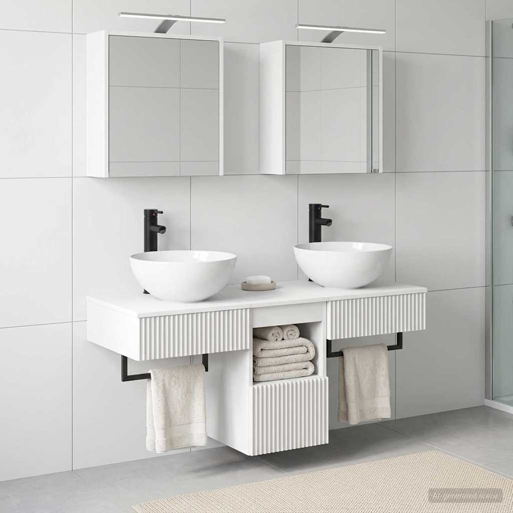 vidaXL Bathroom Cabinet Set 5 pcs White Engineered Wood