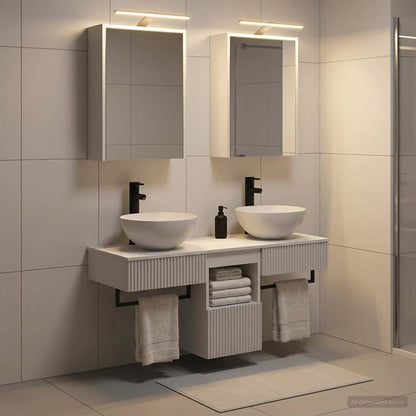 vidaXL Bathroom Cabinet Set 5 pcs White Engineered Wood
