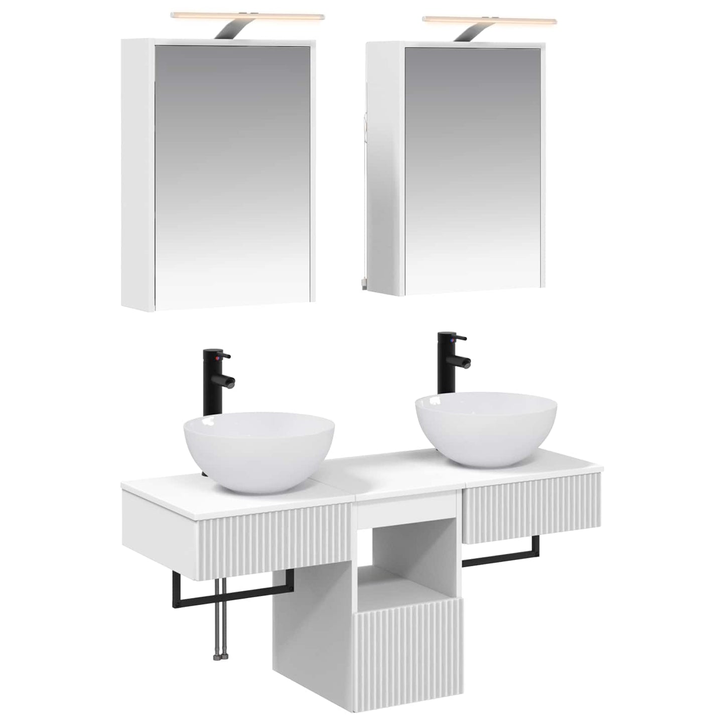vidaXL Bathroom Cabinet Set 5 pcs White 43 x 16 x 62.5 cm