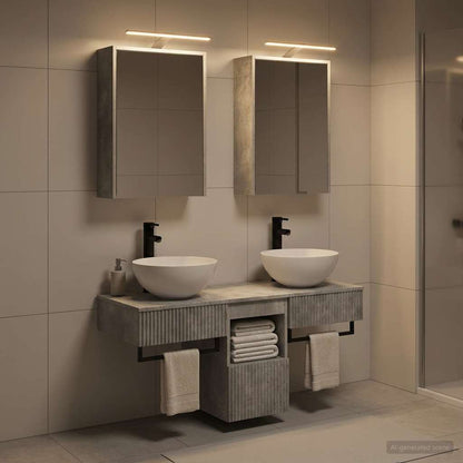 vidaXL Bathroom Cabinet Set 5 pcs Concrete Grey Engineered Wood