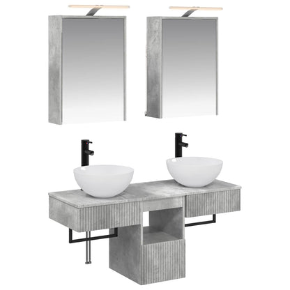 vidaXL Bathroom Cabinet Set 5 pcs Concrete Grey 43 x 16 x 62.5 cm