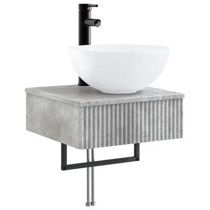 vidaXL Bathroom Cabinet Set 5 pcs Concrete Grey 43 x 16 x 62.5 cm