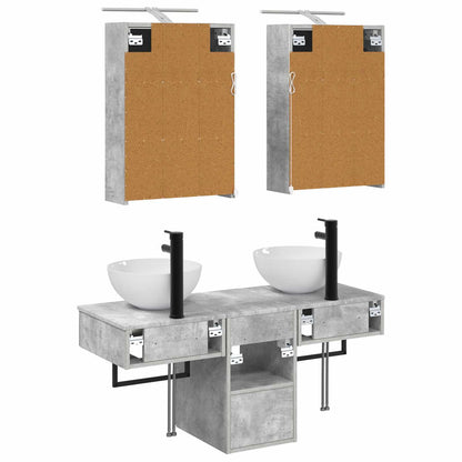 vidaXL Bathroom Cabinet Set 5 pcs Concrete Grey 43 x 16 x 62.5 cm