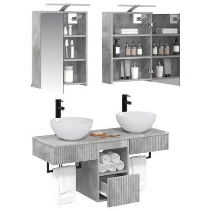 vidaXL Bathroom Cabinet Set 5 pcs Concrete Grey 43 x 16 x 62.5 cm