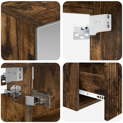 vidaXL Bathroom Cabinet Set 5 pcs Smoked Oak 43 x 16 x 62.5 cm