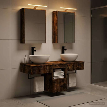 vidaXL Bathroom Cabinet Set 5 pcs Smoked Oak Engineered Wood