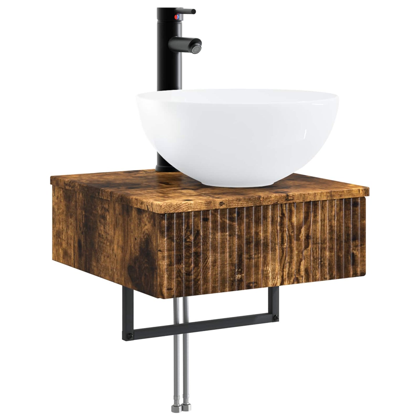 vidaXL Bathroom Cabinet Set 5 pcs Smoked Oak 43 x 16 x 62.5 cm