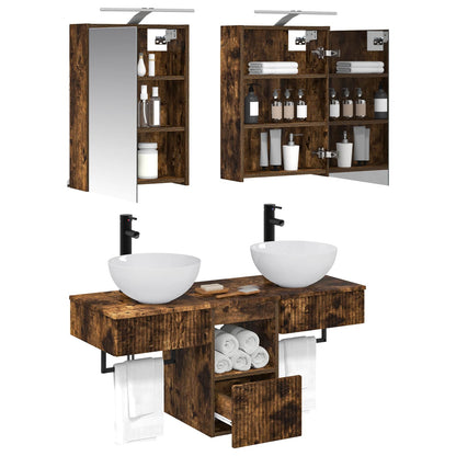 vidaXL Bathroom Cabinet Set 5 pcs Smoked Oak 43 x 16 x 62.5 cm