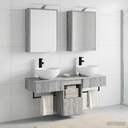 vidaXL Bathroom Cabinet Set 5 pcs Grey Sonoma Engineered Wood