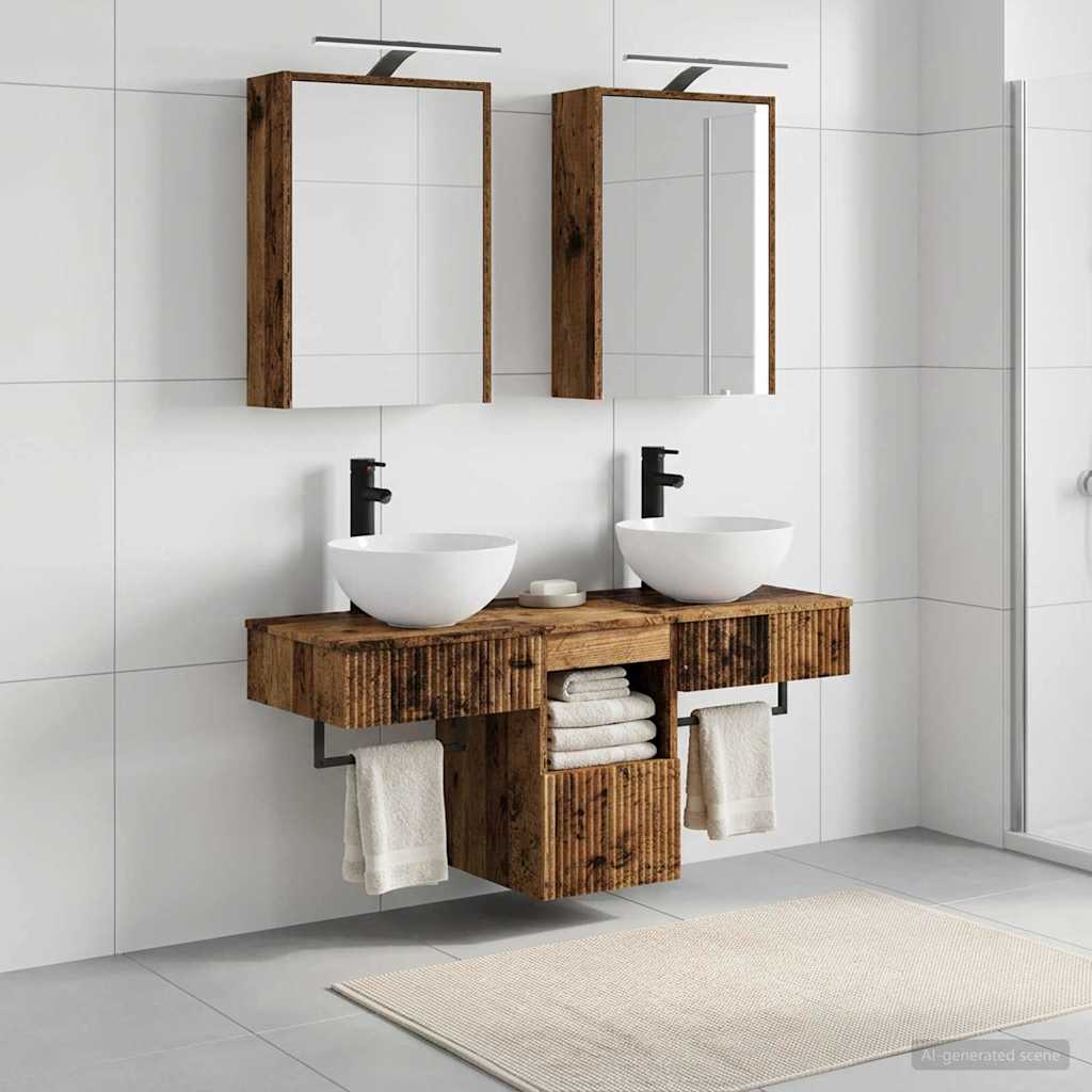 vidaXL Bathroom Cabinet Set 5 pcs Old Wood Engineered Wood