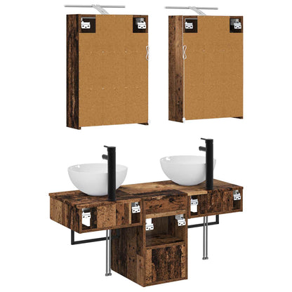 vidaXL Bathroom Cabinet Set 5 pcs Old Wood 43 x 16 x 62.5 cm