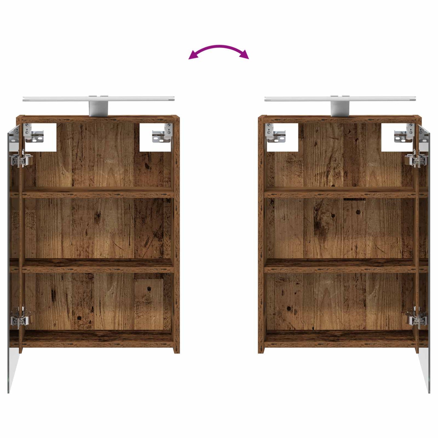 vidaXL Bathroom Cabinet Set 5 pcs Old Wood 43 x 16 x 62.5 cm