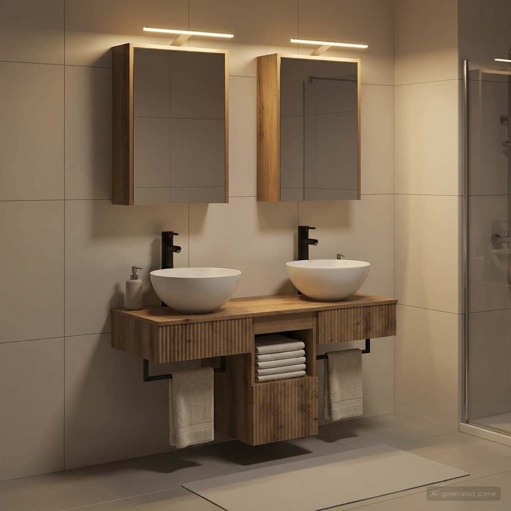 vidaXL Bathroom Cabinet Set 5 pcs Artisan Oak Engineered Wood