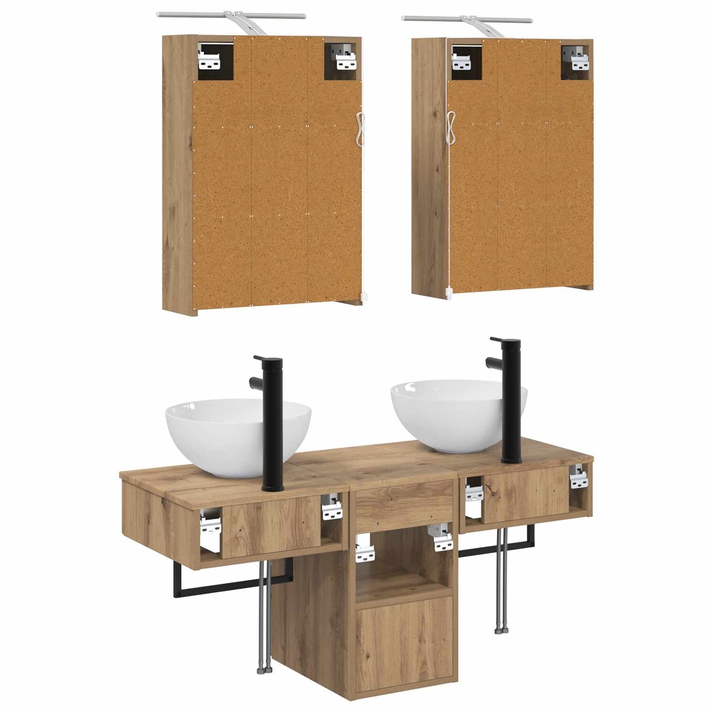 vidaXL Bathroom Cabinet Set 5 pcs Artisan Oak 43 x 16 x 62.5 cm