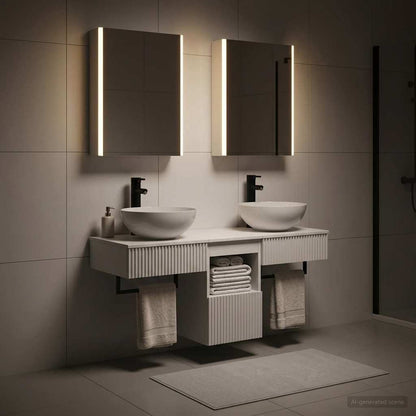 vidaXL Bathroom Cabinet Set 5 pcs White Engineered Wood