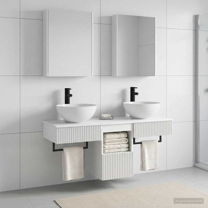 vidaXL Bathroom Cabinet Set 5 pcs White Engineered Wood