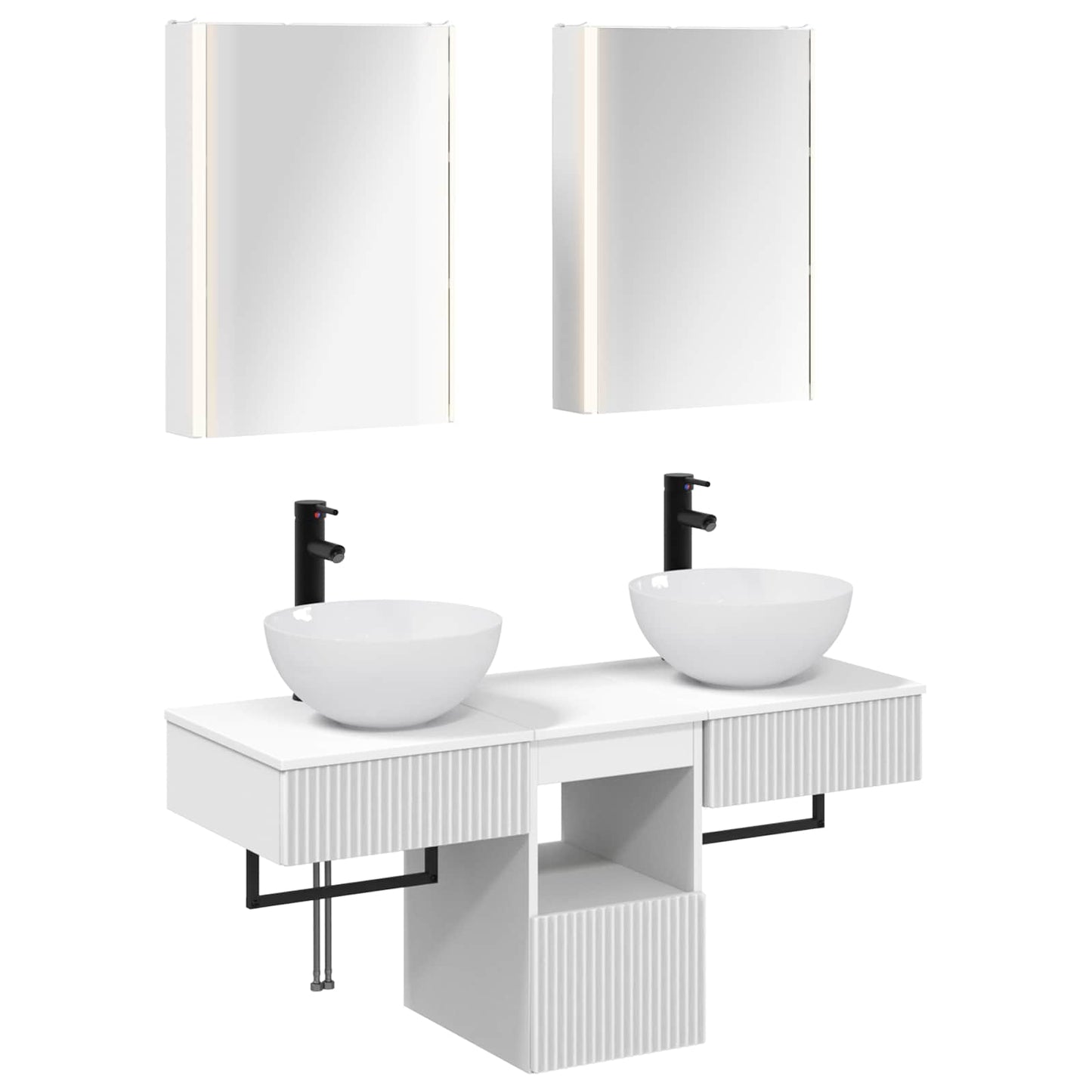 vidaXL Bathroom Cabinet Set 5 pcs White 43 x 11.5 x 60.5 cm