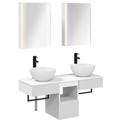 vidaXL Bathroom Cabinet Set 5 pcs White 43 x 11.5 x 60.5 cm