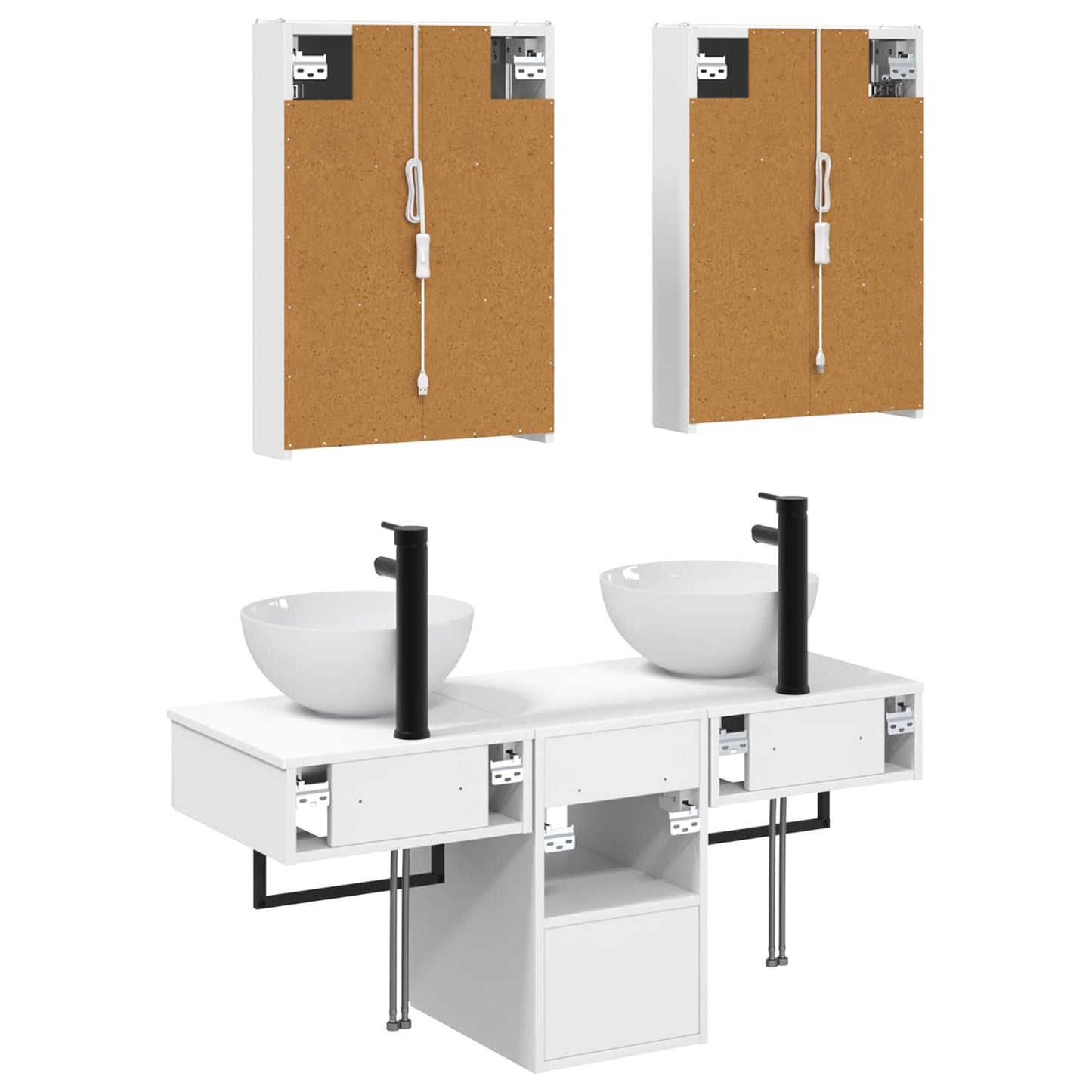 vidaXL Bathroom Cabinet Set 5 pcs White 43 x 11.5 x 60.5 cm