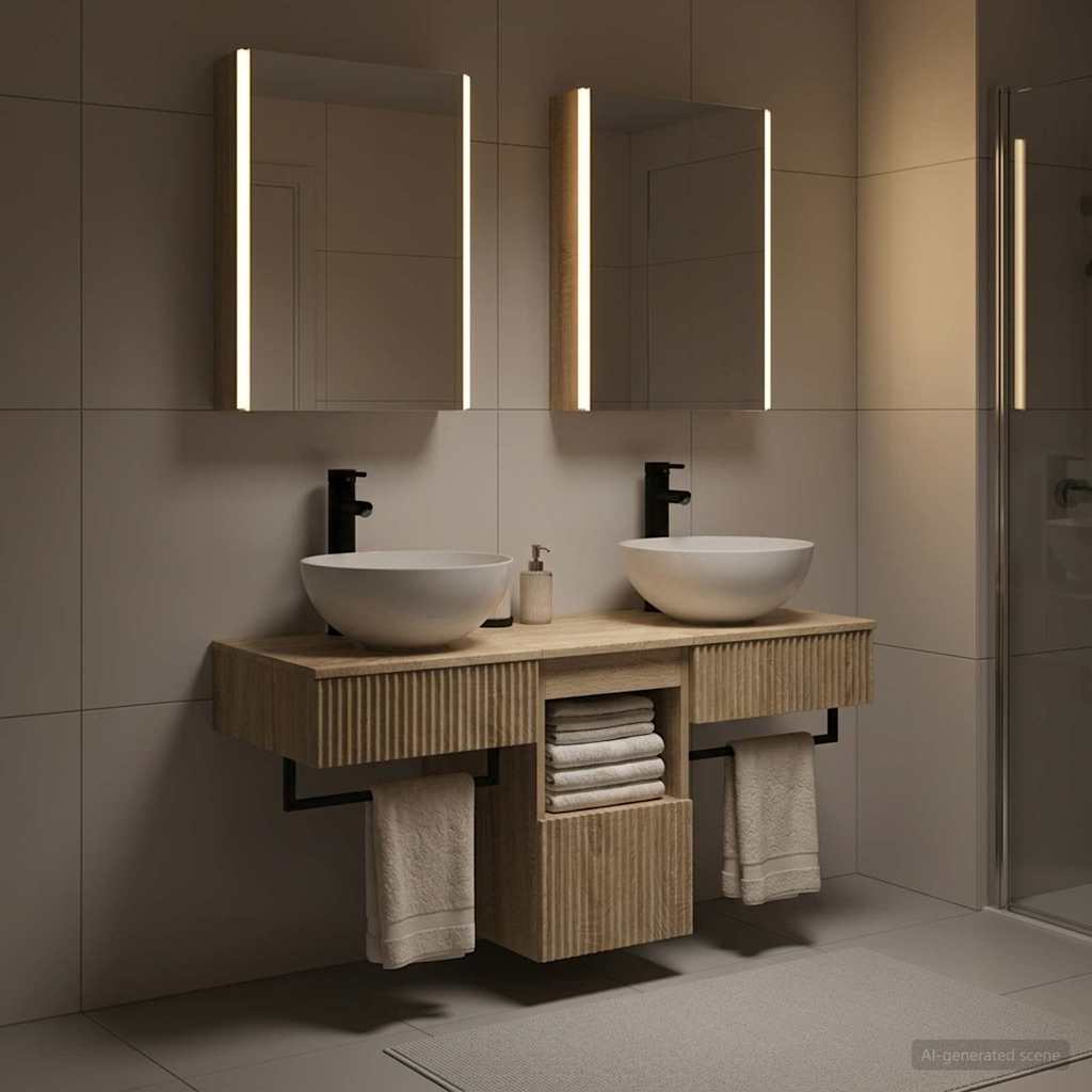vidaXL Bathroom Cabinet Set 5 pcs Sonoma Oak Engineered Wood