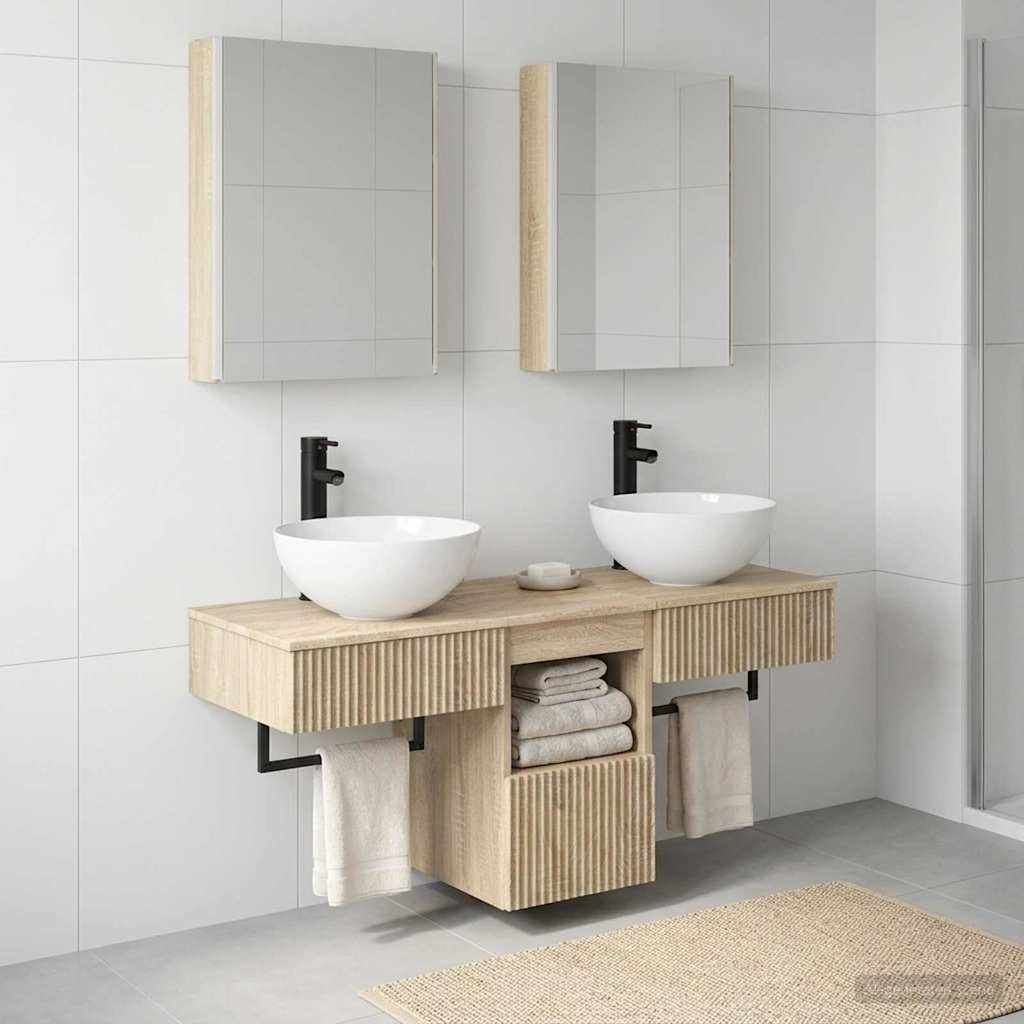 vidaXL Bathroom Cabinet Set 5 pcs Sonoma Oak Engineered Wood