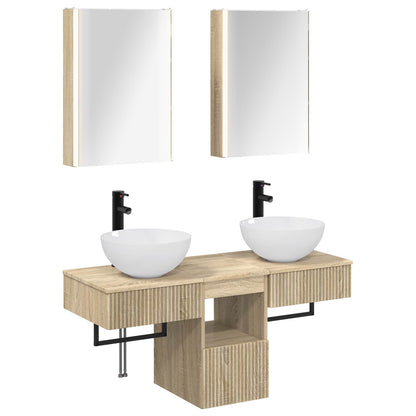 vidaXL Bathroom Cabinet Set 5 pcs Sonoma Oak 43 x 11.5 x 60.5 cm