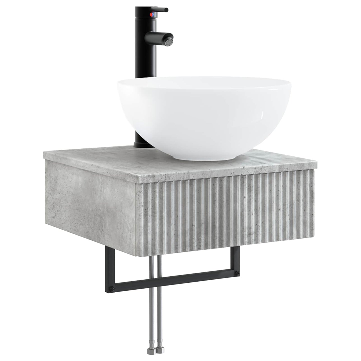 vidaXL Bathroom Cabinet Set 5 pcs Concrete Grey 43 x 11.5 x 60.5 cm