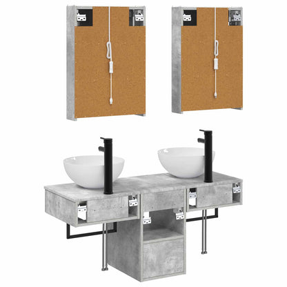 vidaXL Bathroom Cabinet Set 5 pcs Concrete Grey 43 x 11.5 x 60.5 cm