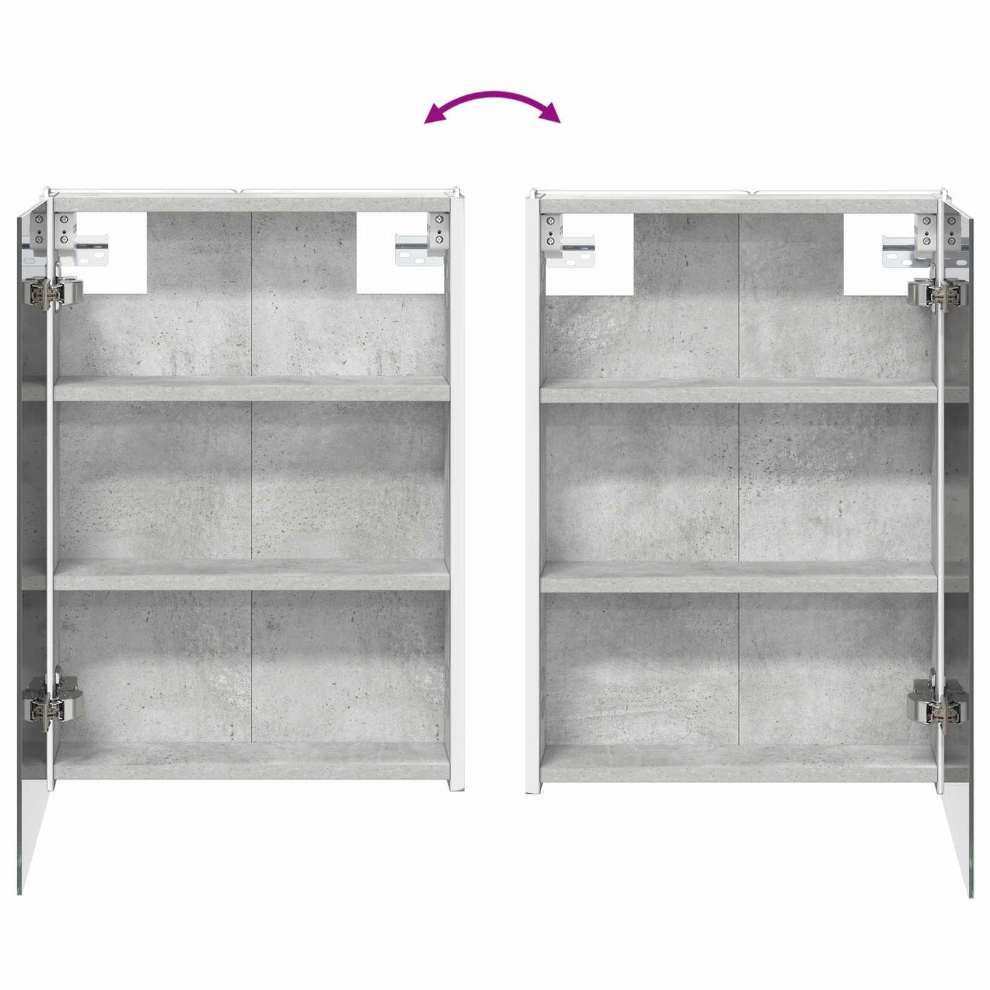 vidaXL Bathroom Cabinet Set 5 pcs Concrete Grey 43 x 11.5 x 60.5 cm