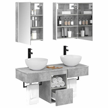 vidaXL Bathroom Cabinet Set 5 pcs Concrete Grey 43 x 11.5 x 60.5 cm