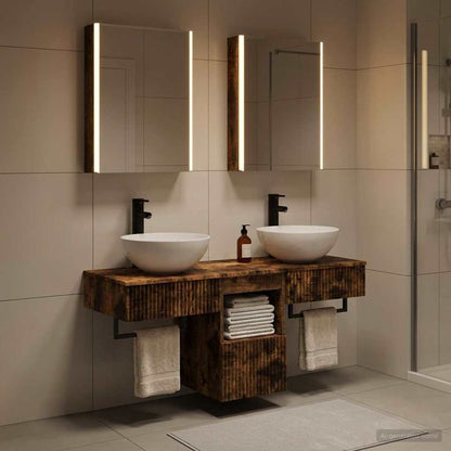 vidaXL Bathroom Cabinet Set 5 pcs Smoked Oak Engineered Wood