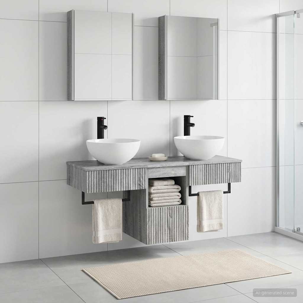 vidaXL Bathroom Cabinet Set 5 pcs Grey Sonoma Engineered Wood