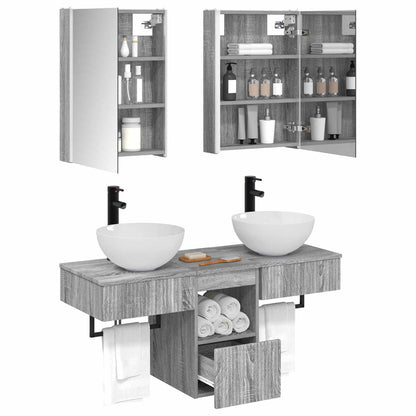 vidaXL Bathroom Cabinet Set 5 pcs Grey Sonoma 43 x 11.5 x 60.5 cm