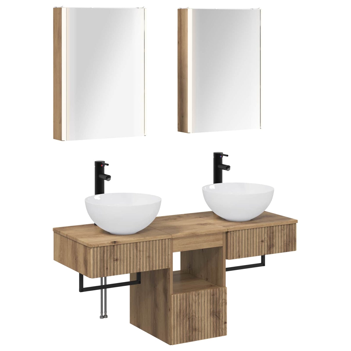 vidaXL Bathroom Cabinet Set 5 pcs Artisan Oak 43 x 11.5 x 60.5 cm