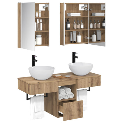 vidaXL Bathroom Cabinet Set 5 pcs Artisan Oak 43 x 11.5 x 60.5 cm